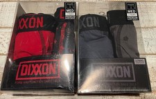 Dixxon Men Sz Med 4prs 2pks Red, Black, Blue Grey Color Premium Boxer briefs