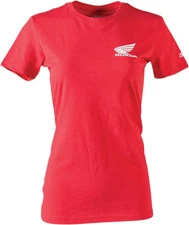 Factory Effex Honda Icon Women's Short Sleeve Shirt Red