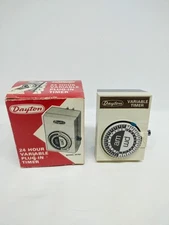 Vintage Dayton 24 Hour Variable Plug-in Timer Model 6X763 Open Box Retro MCM