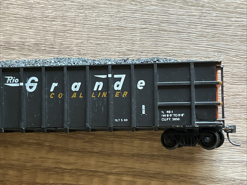 Roundhouse HO D&RGW HI-Side Gondola Coal Liner #56999 w/Kadees & Coal Load - Afbeelding 4 van 12