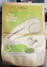 4-18-1958 PITTSBURGH SUN TELEGRAPH PIRATES BASEBALL ROBERTO CLEMENTE SCORECARD