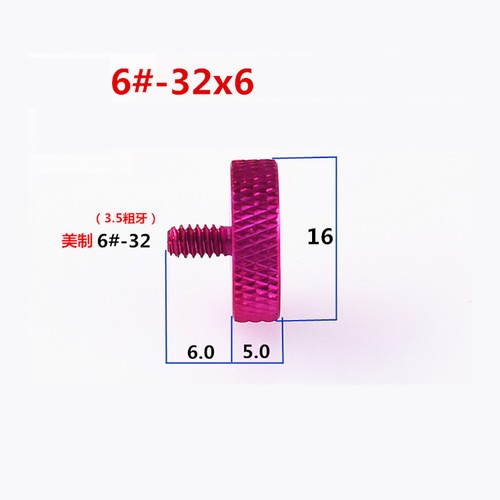 UNC 6#-32*6 Aluminium Anodised Knurled Thumb Screws Hand Grip Bolts DIY Model - Picture 4 of 5
