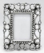 Disney Photo Frame Mickey Mouse Icon Silver Tone 9" x 7" Frame for 3"x5" Picture