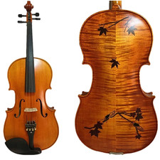 Maestro Viola 16 inch,Flames Mape back, Maple Leaf Drawing, Big Rich Bass Tone