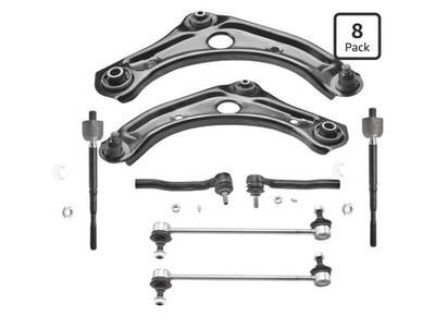 Front Lower Control Arms Sway Bars Tie Rod Ends Kit for Nissan Versa Note Micra