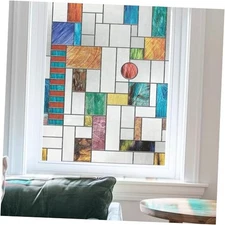 3D Stained Glass Window Film, Decorative Window Privacy Film for 