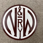 Vintage Norfolk Western Railway Sign - Train Rail Porcelain Ticket Station Sign