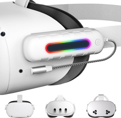 RGB 5000mAh Akku für Meta Quest 3S/3/2 VR Headset Tragbar Batterie Extend Power