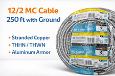Cerrowire 12/2 MC Cable 250 ft Stranded Copper THHN/THWN Aluminum Armor