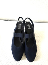 Munro Ella Fabric Slingback Dark Blue Heel Pump US7.5N No Box 