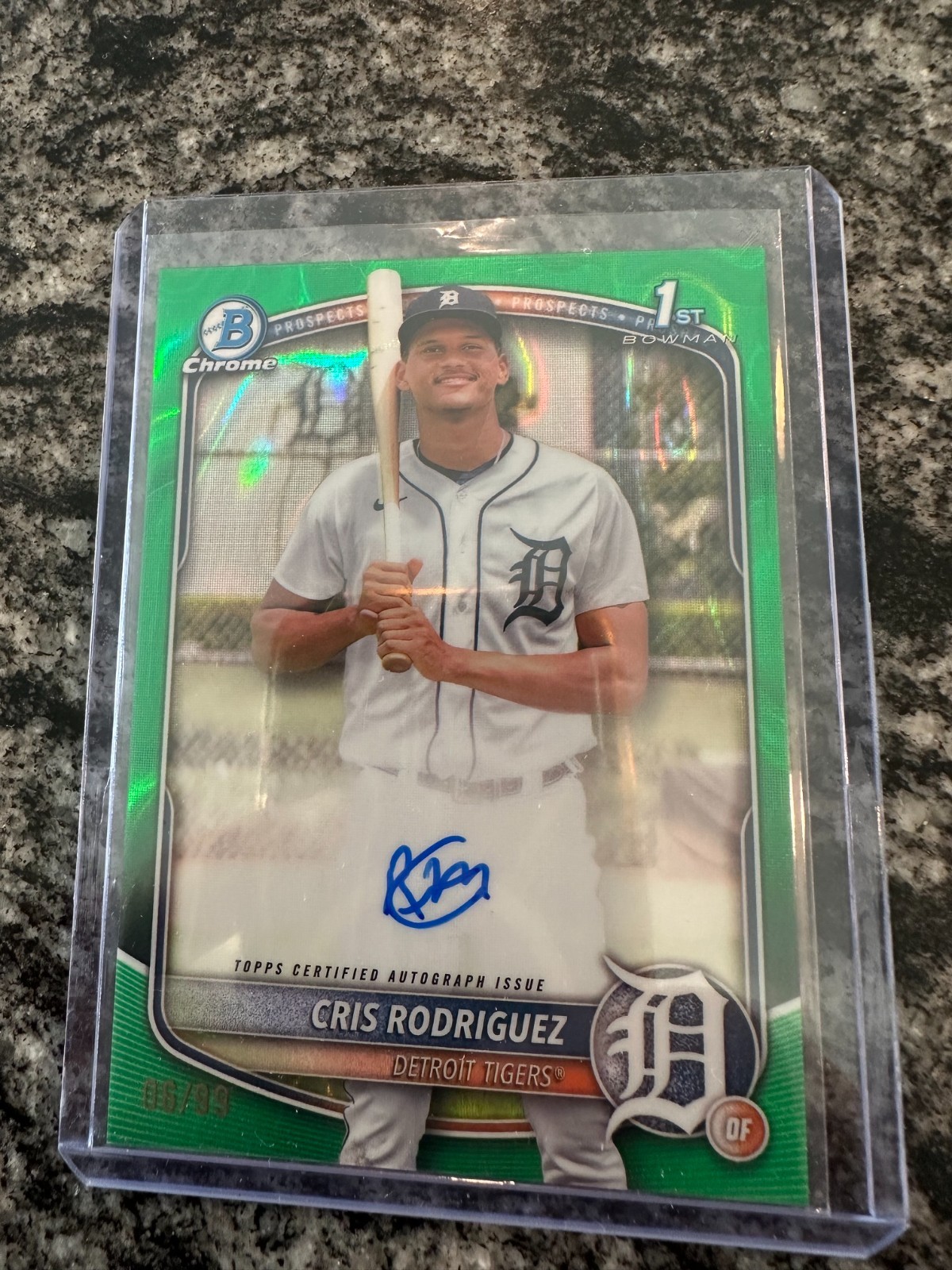 2025 Bowman Chrome CPA-CR Cris Rodriguez 1st Bowman Auto Green lavaRefractor /99