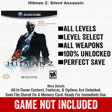 Hitman 2 Silent Assassin 100 Nintendo GameCube Memory Card Save CHEATS