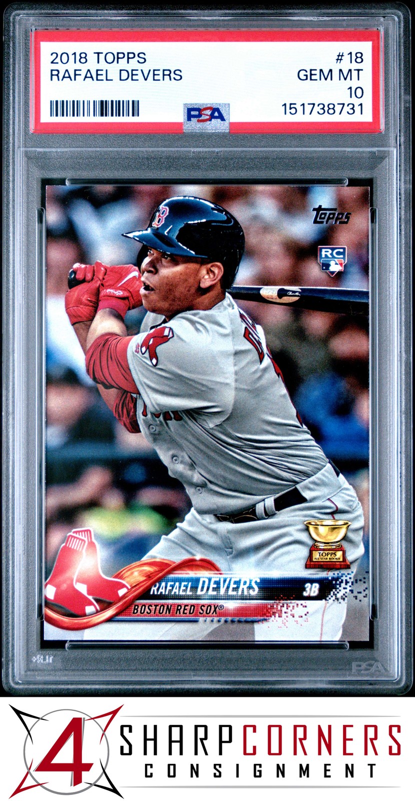 2018 TOPPS ALL-STAR ROOKIE #18 RAFAEL DEVERS RC BATTING PSA 10