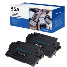 2 PK 55A CE255A Toner Cartridge For HP 55A LaserJet P3015dn P3010 P3015 P3015x
