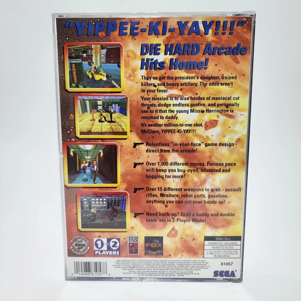 Die Hard Arcade (Sega Saturn, 1997) Completo com cartão de registro na caixa - Imagem 3 de 4