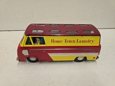 Vintage Yamazaki Gangu IY Metal Toys Japan Home Town Laundry Tin Friction Van