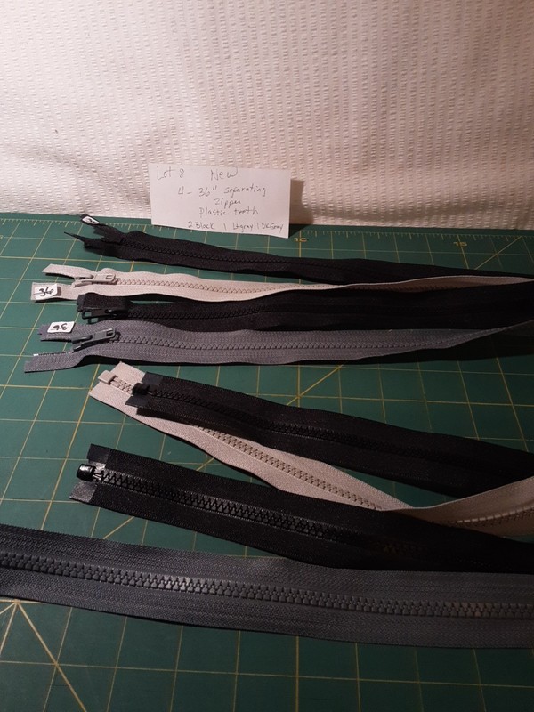 4 New  36" Separating Zippers for Parkas Coats Jackets Assorted Colors Lot 8