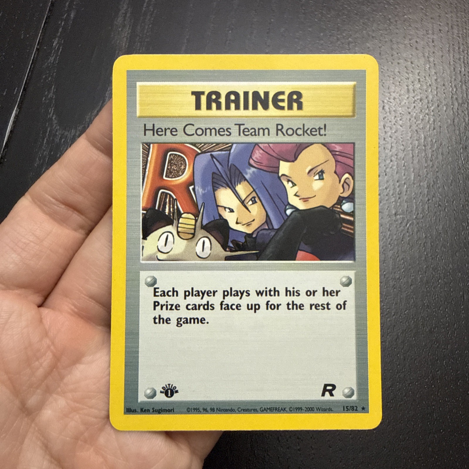 1st Edition Here Comes Team Rocket! 15/82 Team Rocket Holo NM