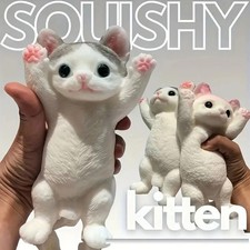 Cat Squishy Squeeze Toys Kawaii Handmade Cat Animal Fufu Sensory Toys Party Fav