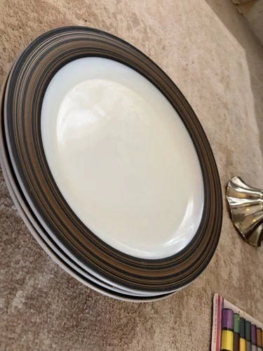 Vintage Pyrex Terra Brown Stripes 12" Dinner Plate Charger  #357