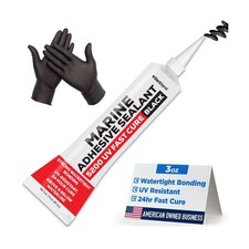  3 oz Marine Adhesive Sealant 5200 Fast Cure Black - Durable  Flexible Au...