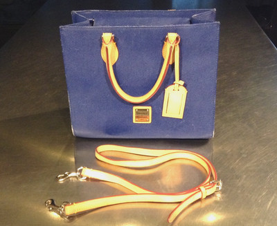 Dooney & Bourke Blue Janine Satchel Tote Handbag Pebble Leather