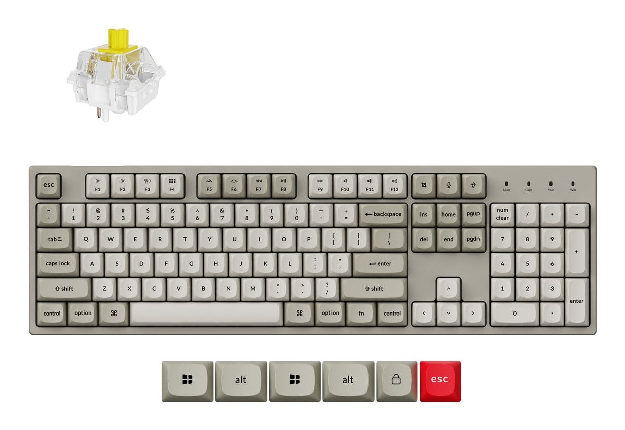 Keychron C2 Pro 8K keyboard Universal USB QWERTY UK English Grey
