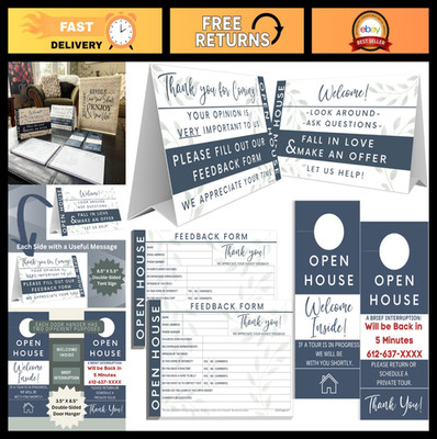 Open House Sign-In Sheet & Buyer Feedback Form Kit - 2 Pack, Real Estate Supplie