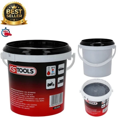 KS Tools Seau de graisse à pneus noire - 1 kg - Étanchéité optimale - Photo 1/4