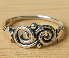 Sterling Silver Spiral Ring, Swirl Ring for Women, Minimalist Handmade Silver
