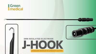 J-Hook 5 mm Insulated Electrode laparoscopic monopolar for laparoscopy electrode