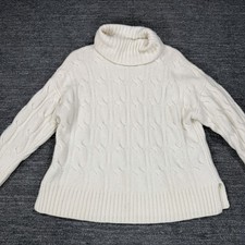 Reformation Siro Regenerative Wool Cable Knit Sweater Women Small Oversized 