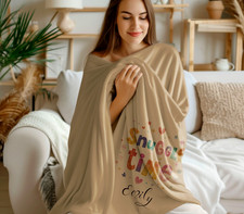 Personalised quality comfort blanket ,cushion, cosy comforter , couple gift idea