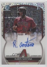 2023 Bowman Chrome Prospect Speckle Refractor /299 Ruben Santana Auto 17r8