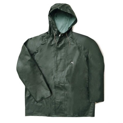 HELLY HANSEN 70300_490-XL Rain Jacket with Hood,Green,XL 9PLT7
