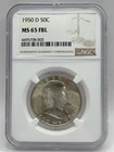 1950 D Franklin 50C NGC MS 65 FBL