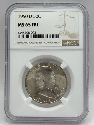 1950 D Franklin 50C NGC MS 65 FBL