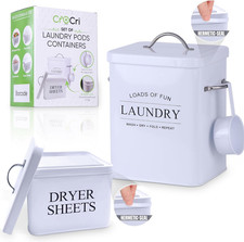 2 Pack Laundry Detergent Container and Dryer Sheet Holder Dispenser with Hermeti