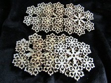 Wooden Snowflake Ornaments Lot 10 Discs Christmas