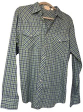 Lee Western Pearl Snap Men  s Size M Long Sleeve Shirt EUC VTG