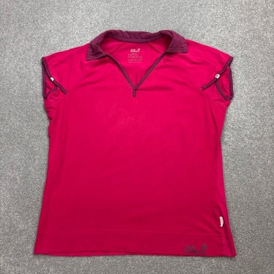 Jack Wolfskin Shirt Womens Large Pink Hiking Outdoors Trail Beach Vest Lady