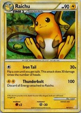 Raichu Holo Rare HeartGold SoulSilver 10/123 NM on eBay