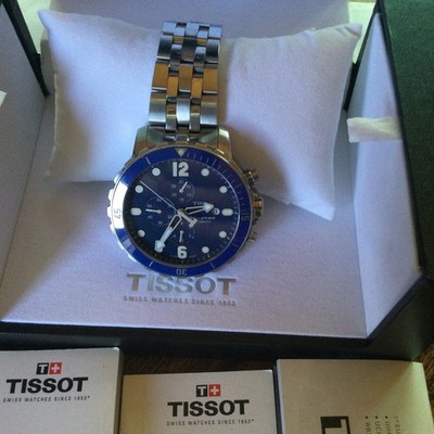 TISSOT SEASTAR 1000 AUTOMATIC CHRONOGRAPH SCUBA DIVING WATCH  BLUE 48MM MINTY  