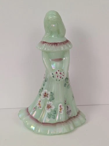 Fenton Art Glass Jade Bridesmaid Figurine By Shelly Fenton H.P By S.Stephens