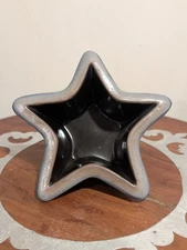 Vintage Rowe Pottery Works 90s Star Salt Glazed Stoneware Candle Holder