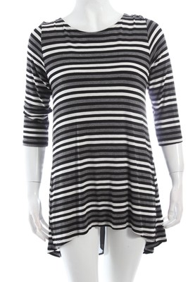 CHA CHA VENTE Shirt Damen Gr. DE 38 schwarz-hellgrau-weiß Casual-Look