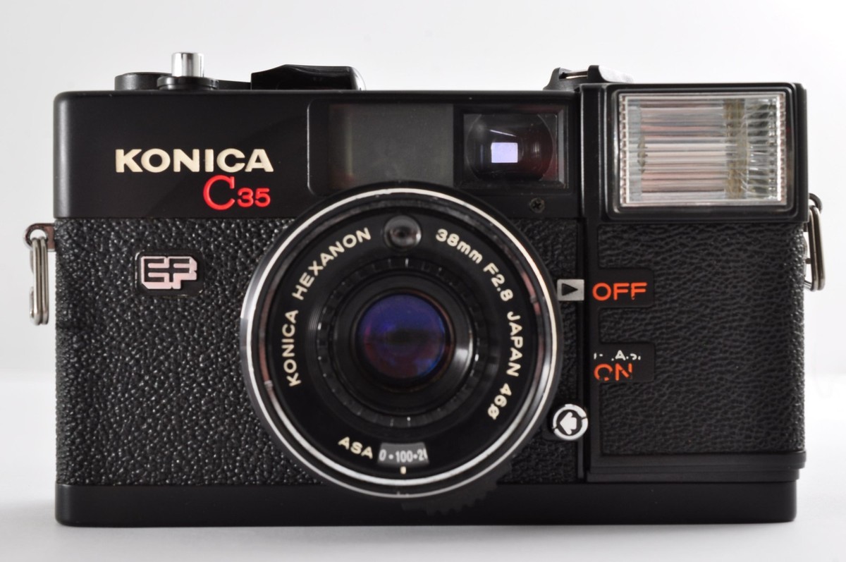 KONICA コニカ C35 EF #J4 Konica C35 EF Black Point & Shoot Film Camera [Exc+4
