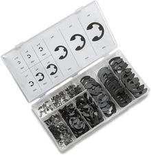 50455A E-Clip Assortment Set | 300 PCS, 9 SAE Sizes, Heat Treated External