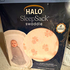 HALO SleepSack Swaddle Newborn Cotton Wearable Blanket Pink/White Floral