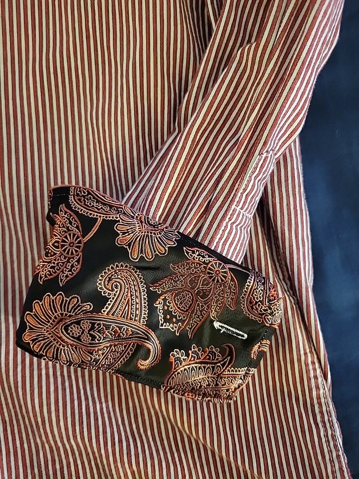 Bristol & Bull Shirt Mens Large Stripped Plasley Western Preppy - Image 3 of 4